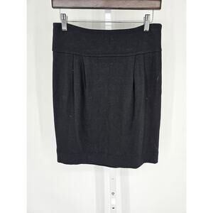 Club Monaco Womens Sz 6 Fitted Pencil Skirt Classic Solid Black Above Knee